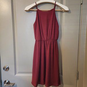Lush Wine Skater Dress - XS